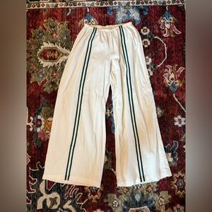 Princess Polly Cream Pants with Green Stripes